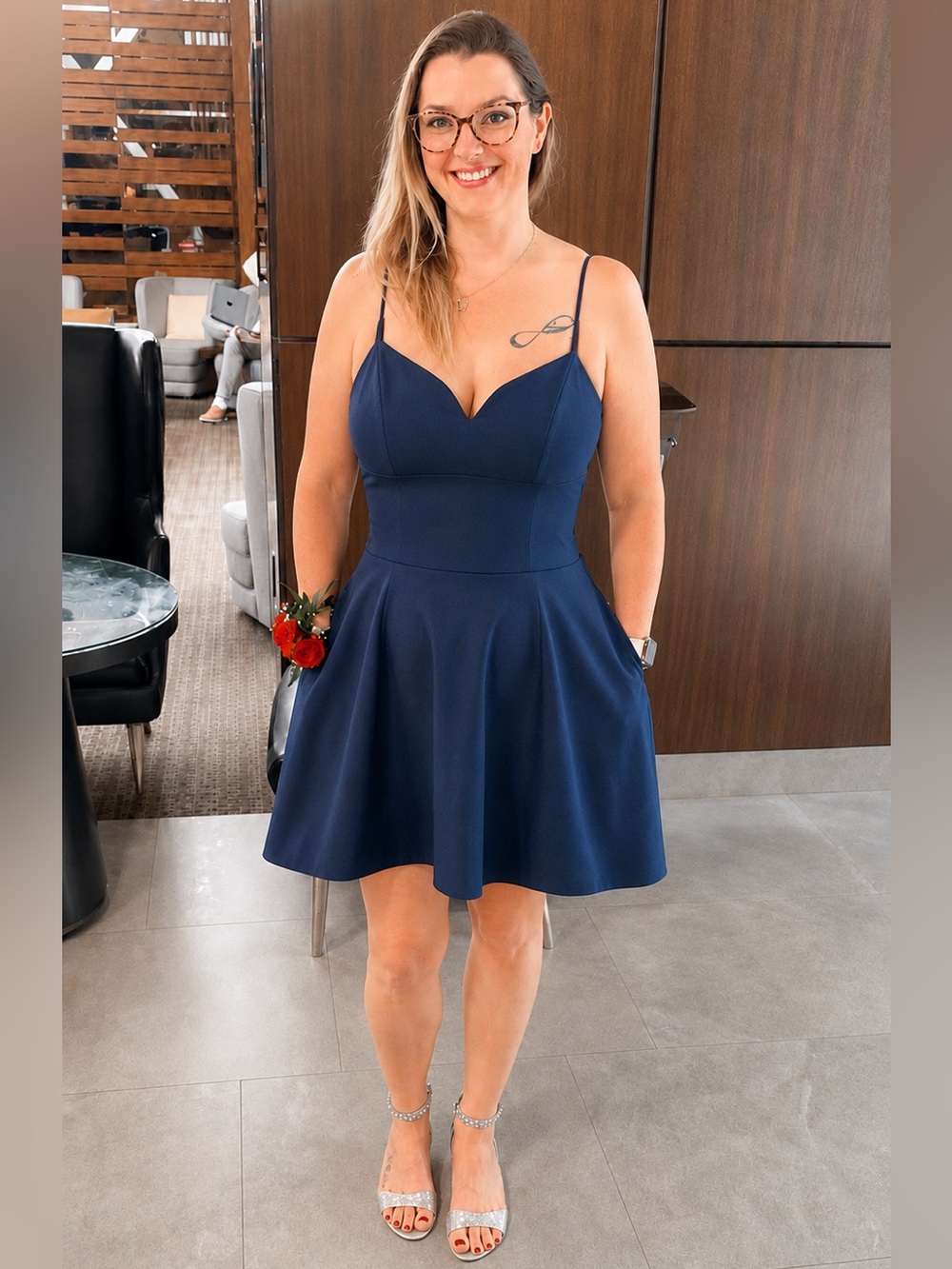 City Triangles Royal Blue Spaghetti Strap Mini Dress